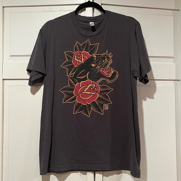 Vintage MYKE t-shirt. Gray. Ed Hardy styling. - Picture 1 of 3